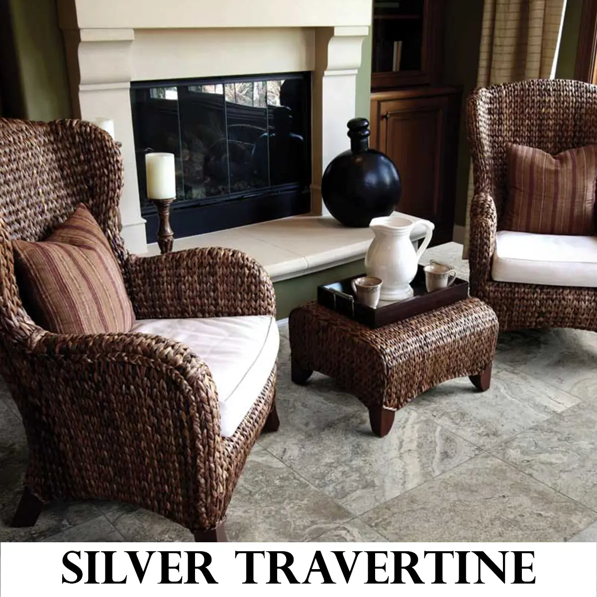silver travertine